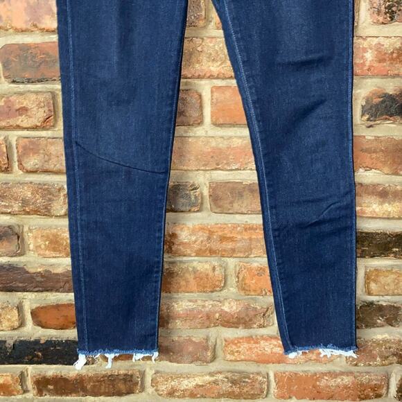 Citizens of Humanity Rock Dark Wash Blue Cut-Off Raw Hem Skinny Jeans Size 26 - Picture 3 of 8